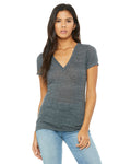 BELLA + CANVAS Ladies' Jersey Short-Sleeve Deep V-Neck T-Shirt Womens Apparel Shirts & Tops