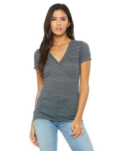 Bella + Canvas Ladies' Jersey Short-Sleeve Deep V-Neck T-Shirt