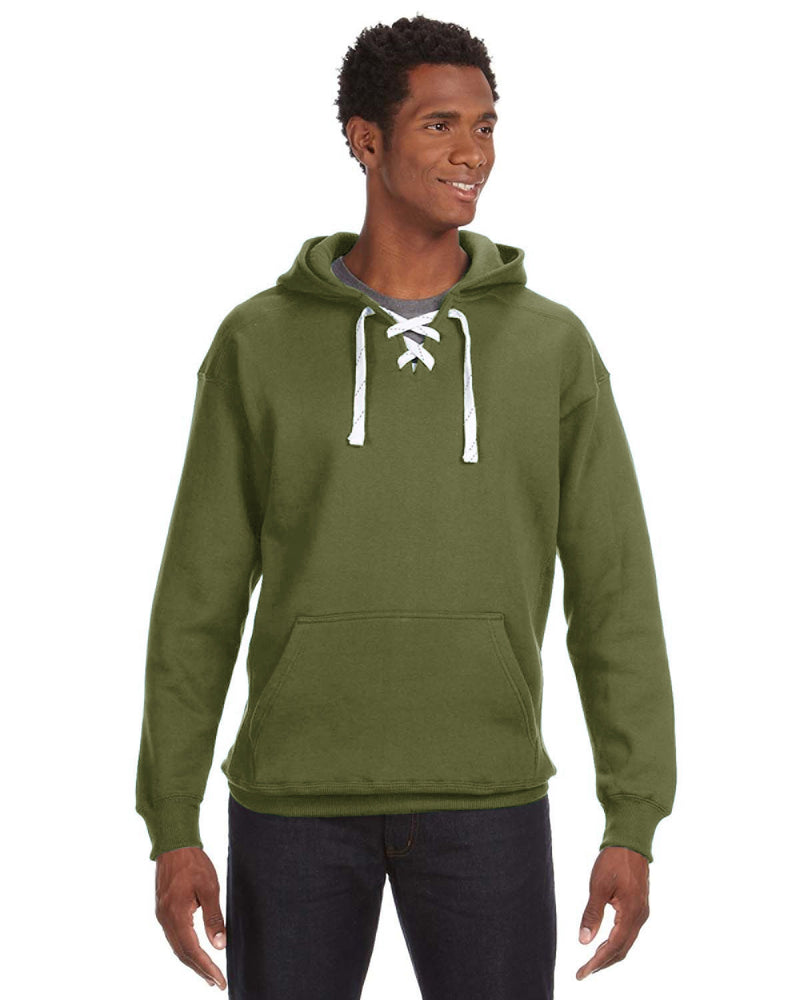 J America Adult Sport Lace Hooded Sweatshirt