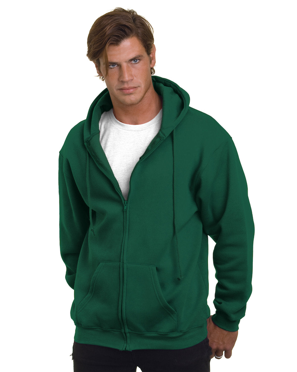 Bayside Men's Full-Zip Hooded Sweatshirt Mens Apparel Sweatshirts & Fleece