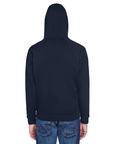 UltraClub Men's Rugged Wear Thermal-Lined Full-Zip Fleece Hooded Sweatshirt