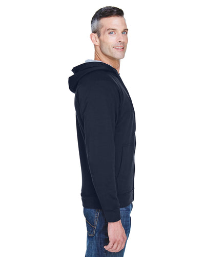 UltraClub Men's Rugged Wear Thermal-Lined Full-Zip Fleece Hooded Sweatshirt