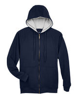 UltraClub Men's Rugged Wear Thermal-Lined Full-Zip Fleece Hooded Sweatshirt UltraClub