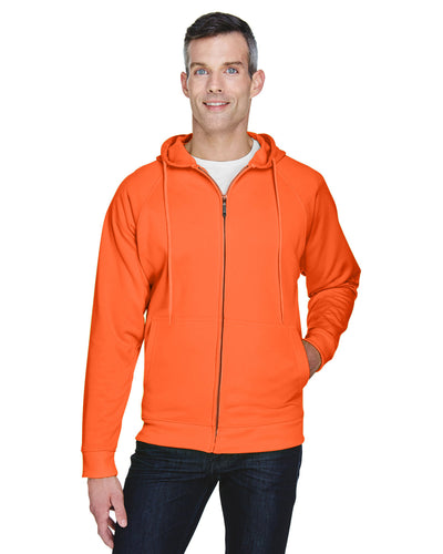 UltraClub Men's Rugged Wear Thermal-Lined Full-Zip Fleece Hooded Sweatshirt