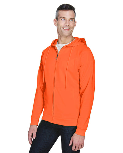 UltraClub Men's Rugged Wear Thermal-Lined Full-Zip Fleece Hooded Sweatshirt