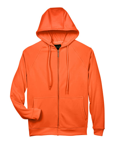 UltraClub Men's Rugged Wear Thermal-Lined Full-Zip Fleece Hooded Sweatshirt