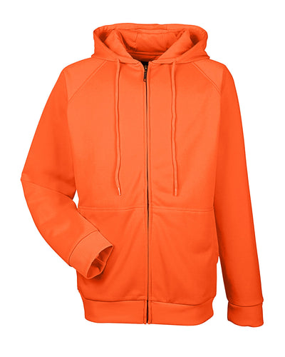 UltraClub Men's Rugged Wear Thermal-Lined Full-Zip Fleece Hooded Sweatshirt