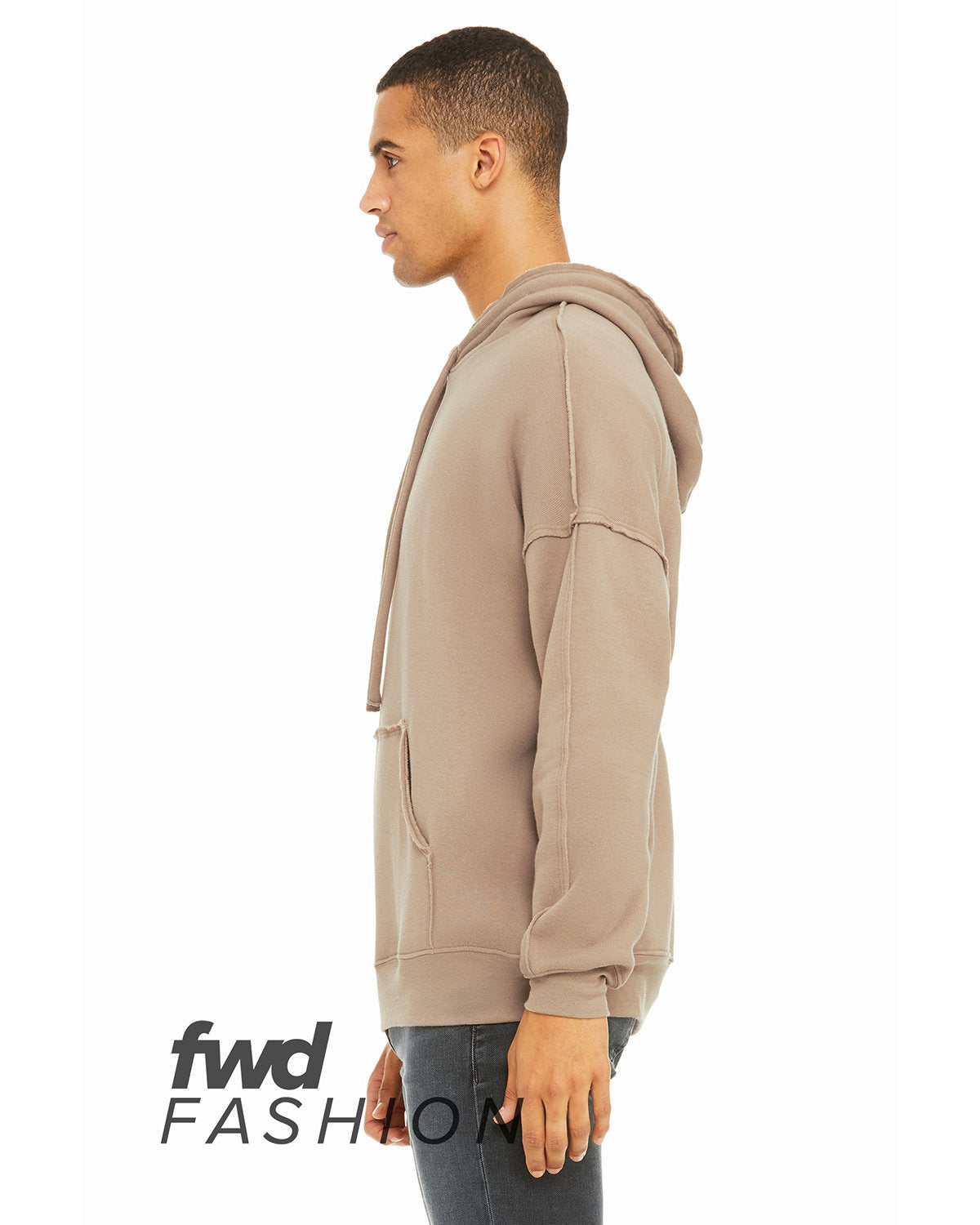 BELLA + CANVAS FWD Fashion Unisex Raw Seam Hooded Sweatshirt