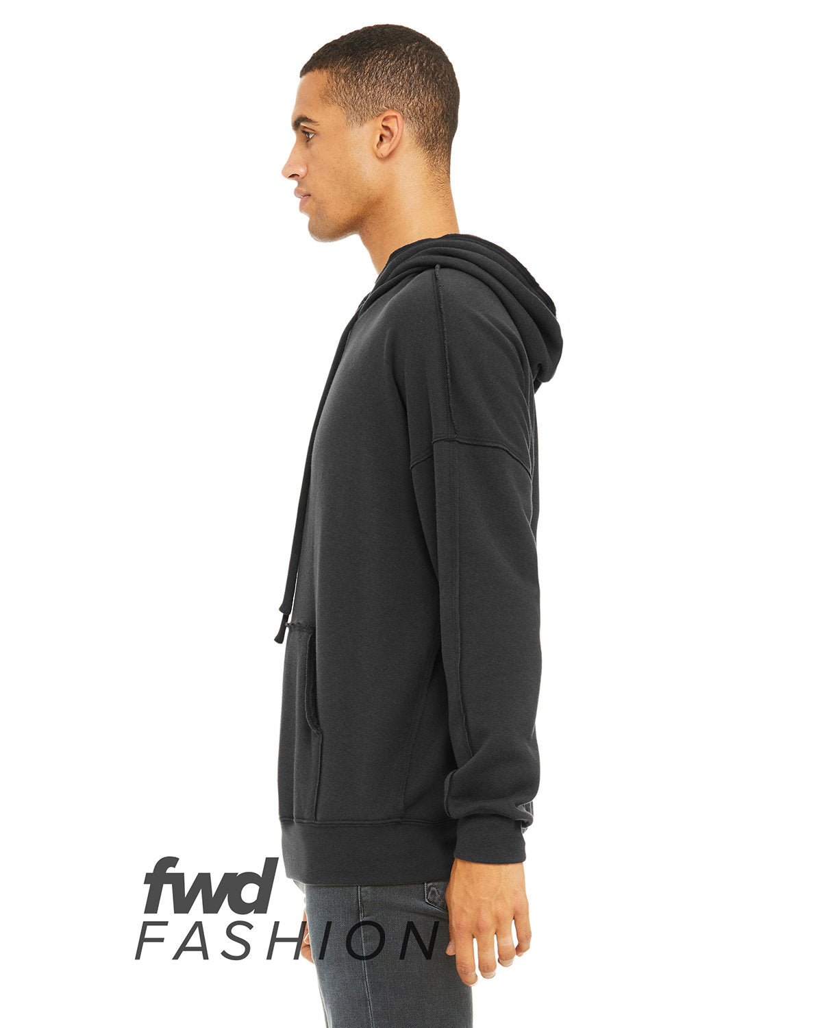 BELLA + CANVAS FWD Fashion Unisex Raw Seam Hooded Sweatshirt