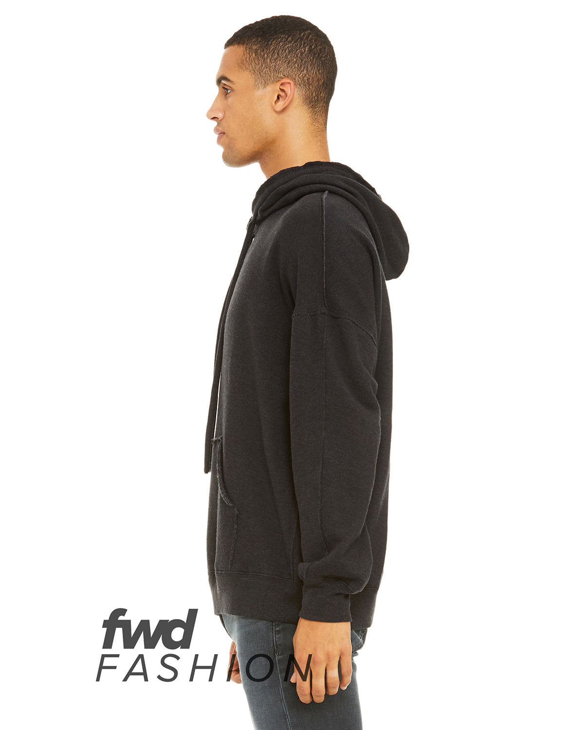 BELLA + CANVAS FWD Fashion Unisex Raw Seam Hooded Sweatshirt