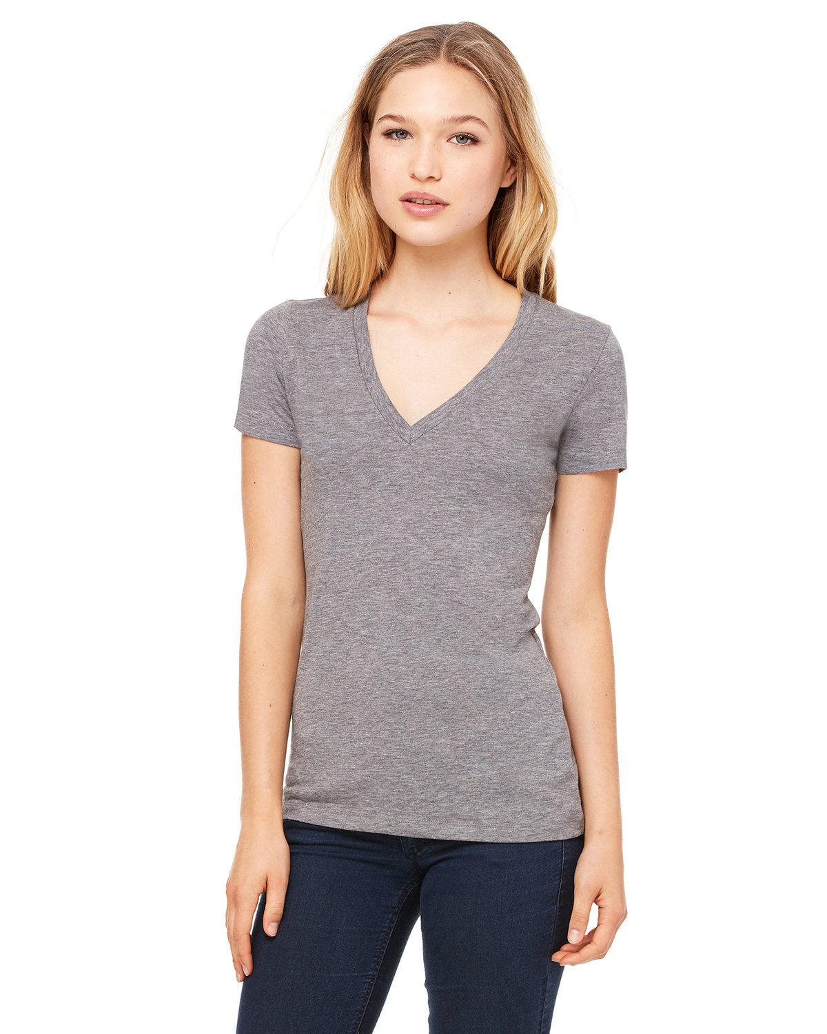 BELLA + CANVAS Ladies' Triblend Short-Sleeve Deep V-Neck T-Shirt