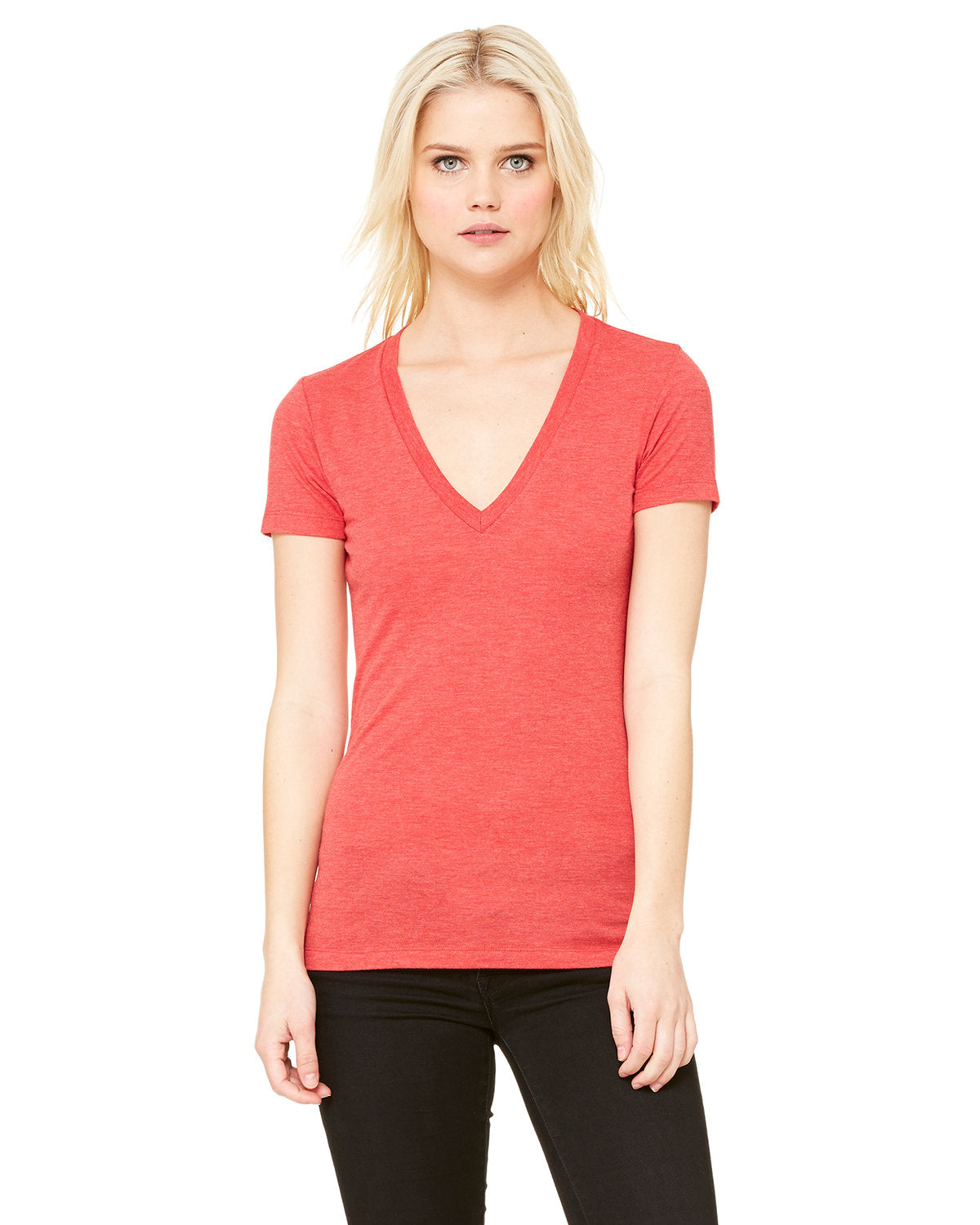 BELLA + CANVAS Ladies' Triblend Short-Sleeve Deep V-Neck T-Shirt