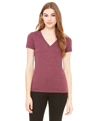 Bella + Canvas Ladies' Triblend Short-Sleeve Deep V-Neck T-Shirt