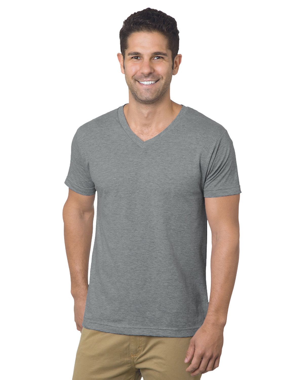 Bayside Unisex 4.2 oz., Fine Jersey V-Neck T-Shirt Bayside