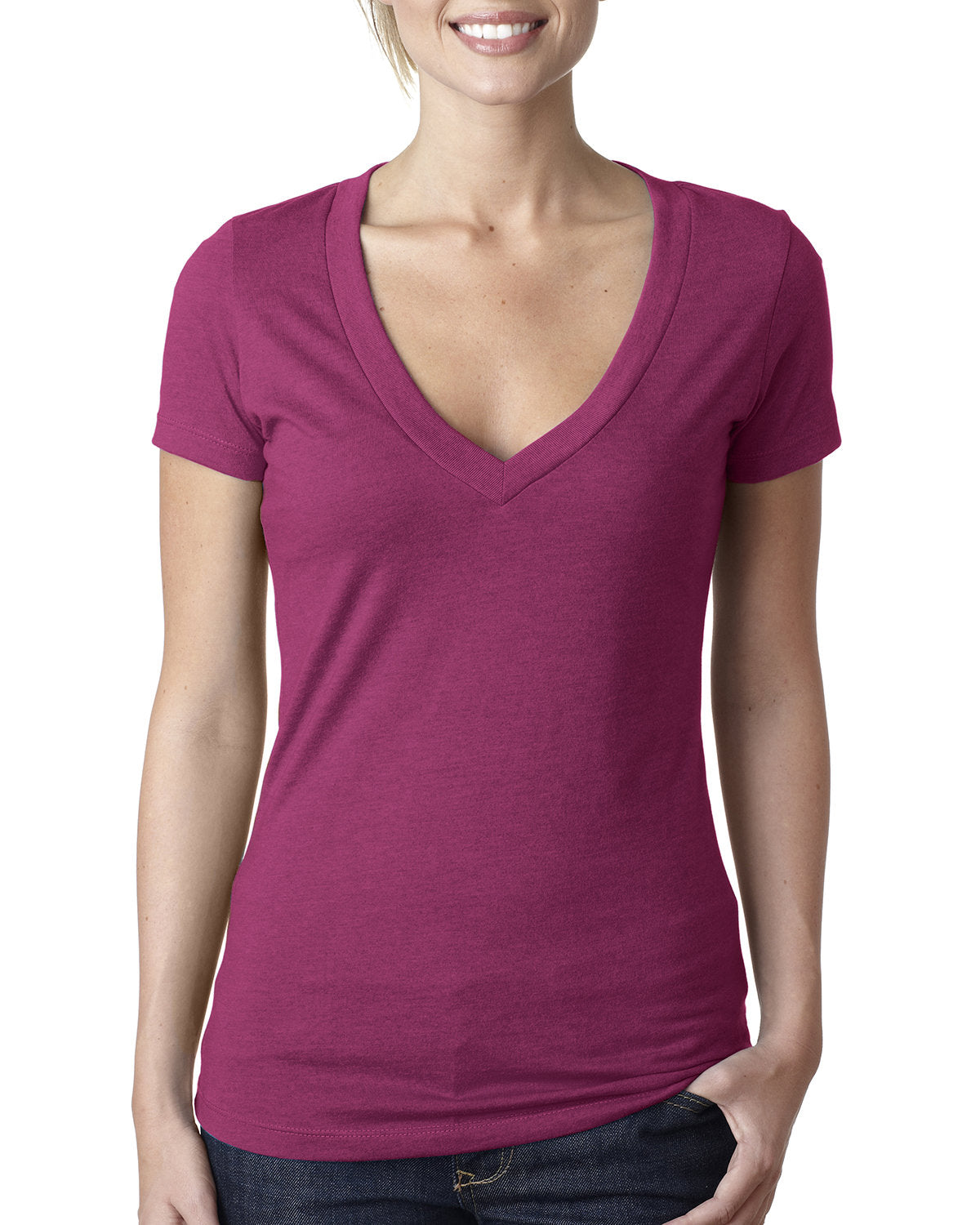 Next Level Women's Deep V-Neck T-Shirt