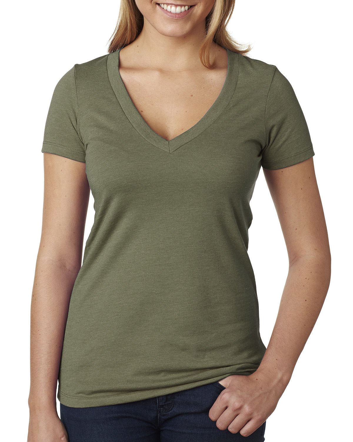Next Level Women's Deep V-Neck T-Shirt
