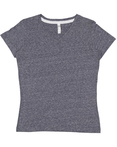 LAT Ladies' V-Neck Harborside Melange Jersey T-Shirt