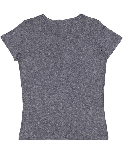 LAT Ladies' V-Neck Harborside Melange Jersey T-Shirt