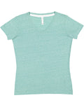 LAT Ladies' V-Neck Harborside Melange Jersey T-Shirt LAT