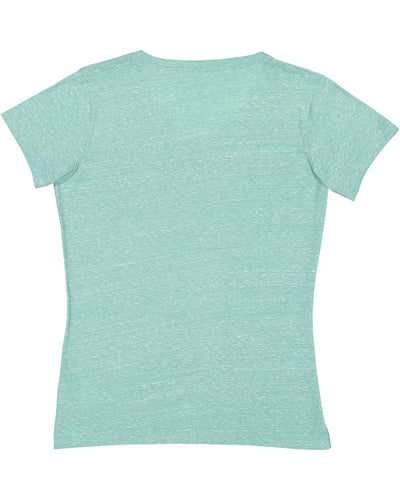 LAT Ladies' V-Neck Harborside Melange Jersey T-Shirt