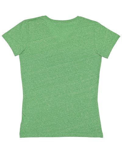 LAT Ladies' V-Neck Harborside Melange Jersey T-Shirt