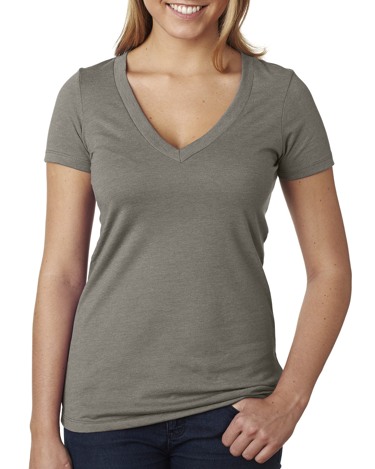 Next Level Women's Deep V-Neck T-Shirt