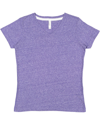 LAT Ladies' V-Neck Harborside Melange Jersey T-Shirt