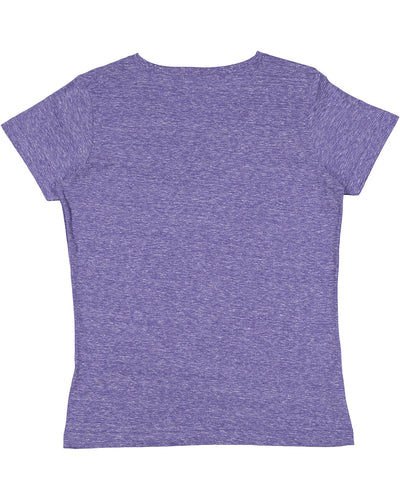 LAT Ladies' V-Neck Harborside Melange Jersey T-Shirt