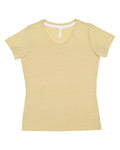 LAT Ladies' V-Neck Harborside Melange Jersey T-Shirt LAT