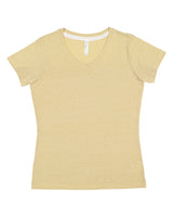 LAT Ladies' V-Neck Harborside Melange Jersey T-Shirt LAT