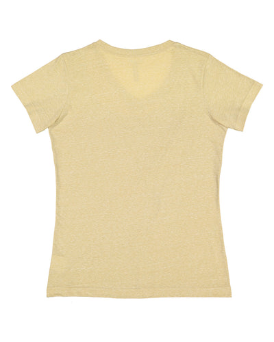 LAT Ladies' V-Neck Harborside Melange Jersey T-Shirt