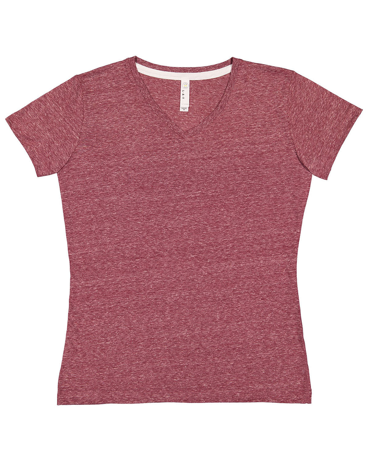 LAT Ladies' V-Neck Harborside Melange Jersey T-Shirt LAT
