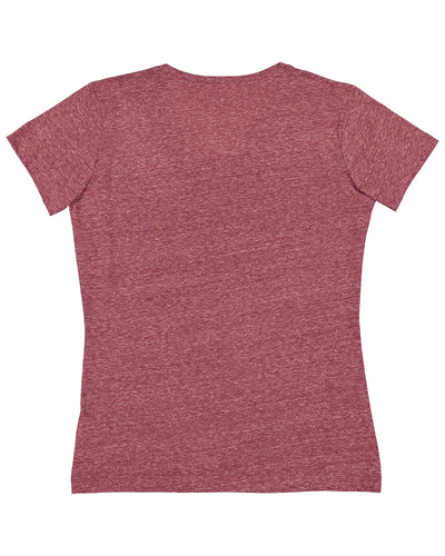 LAT Ladies' V-Neck Harborside Melange Jersey T-Shirt