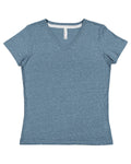 LAT Ladies' V-Neck Harborside Melange Jersey T-Shirt LAT