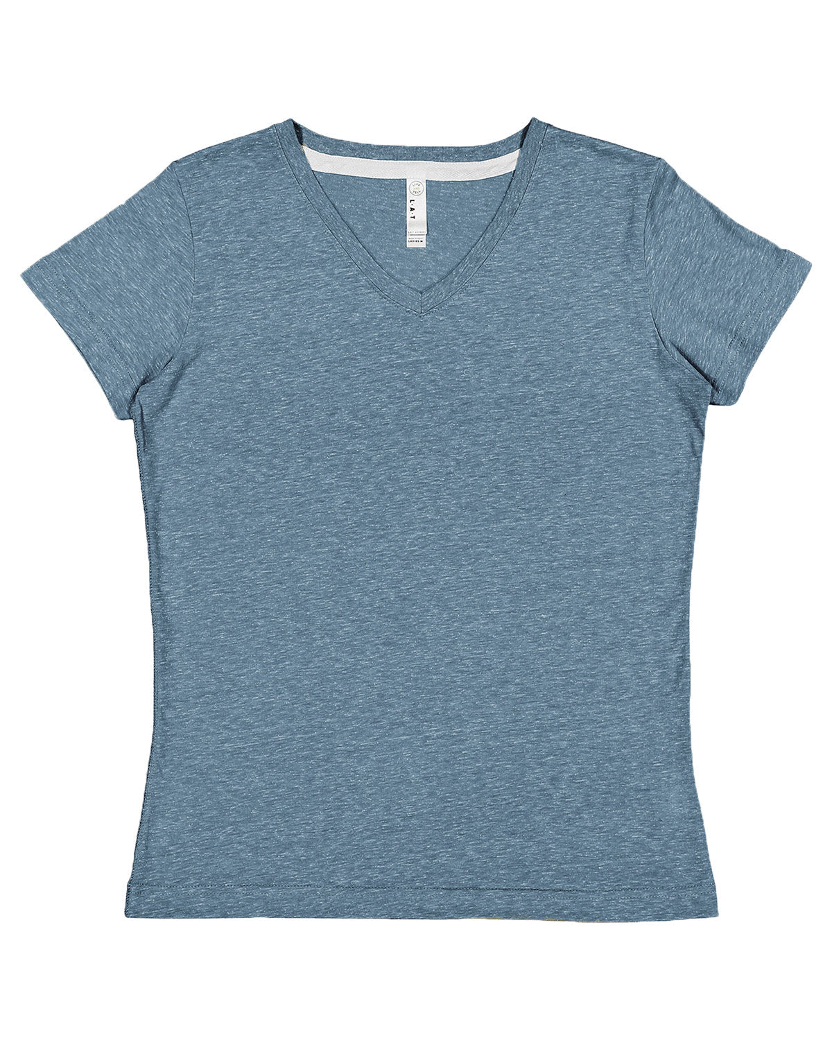 LAT Ladies' V-Neck Harborside Melange Jersey T-Shirt LAT