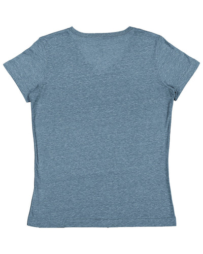 LAT Ladies' V-Neck Harborside Melange Jersey T-Shirt
