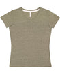 LAT Ladies' V-Neck Harborside Melange Jersey T-Shirt LAT