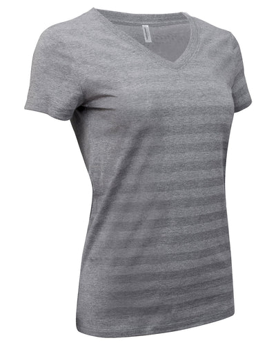 Threadfast Apparel Ladies' Invisible Stripe V-Neck T-Shirt