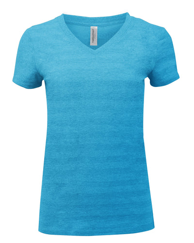 Threadfast Apparel Ladies' Invisible Stripe V-Neck T-Shirt