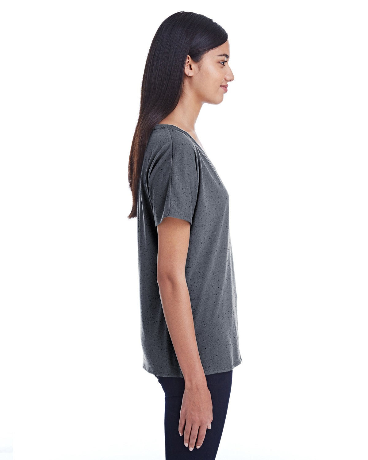 Threadfast Apparel Ladies' Triblend Fleck Short-Sleeve V-Neck T-Shirt Threadfast Apparel