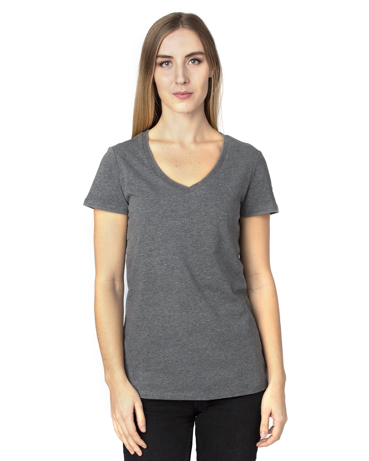 Threadfast Apparel Ladies' Ultimate CVC V-Neck T-Shirt Threadfast Apparel