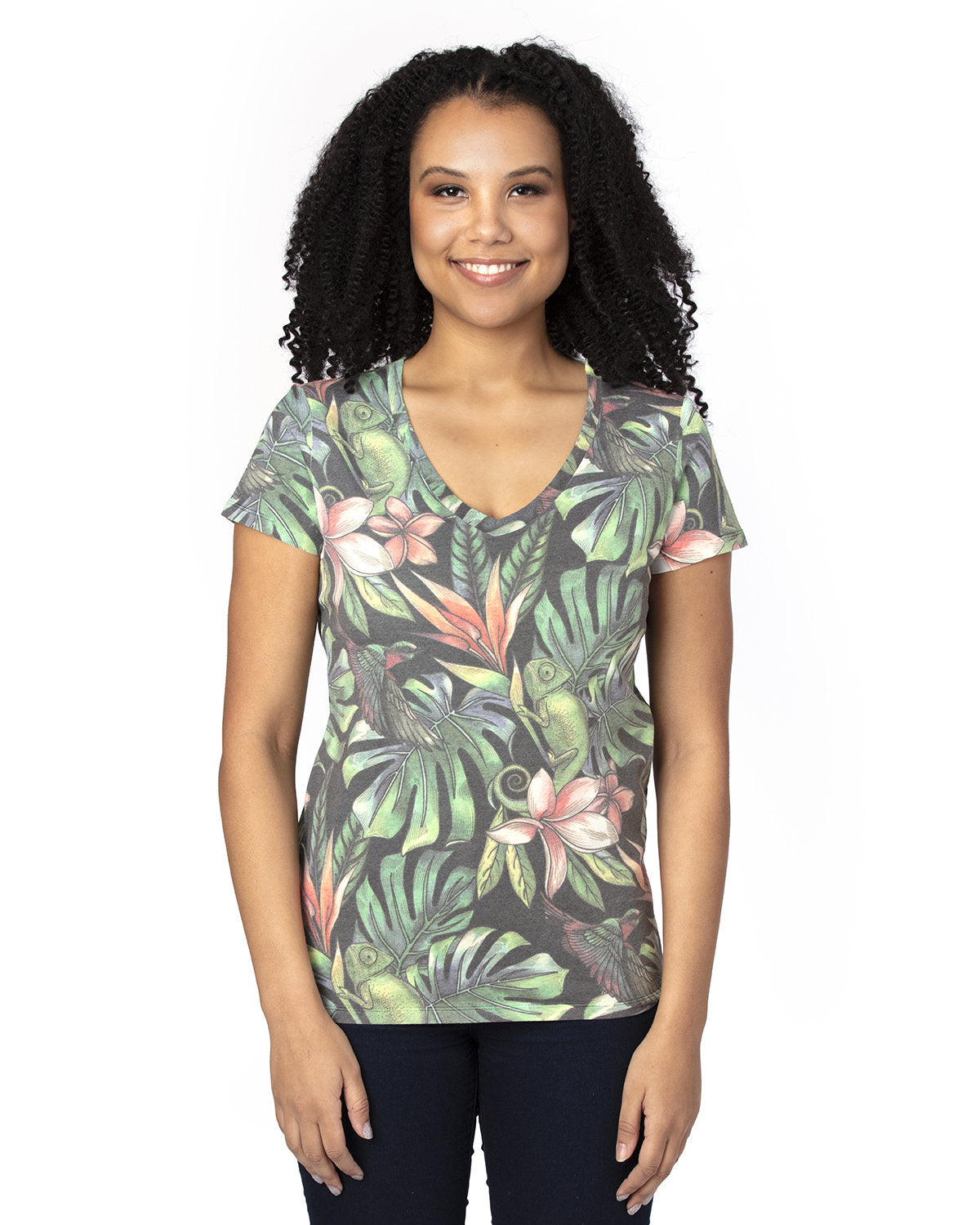 Threadfast Apparel Ladies' Ultimate CVC V-Neck T-Shirt Threadfast Apparel