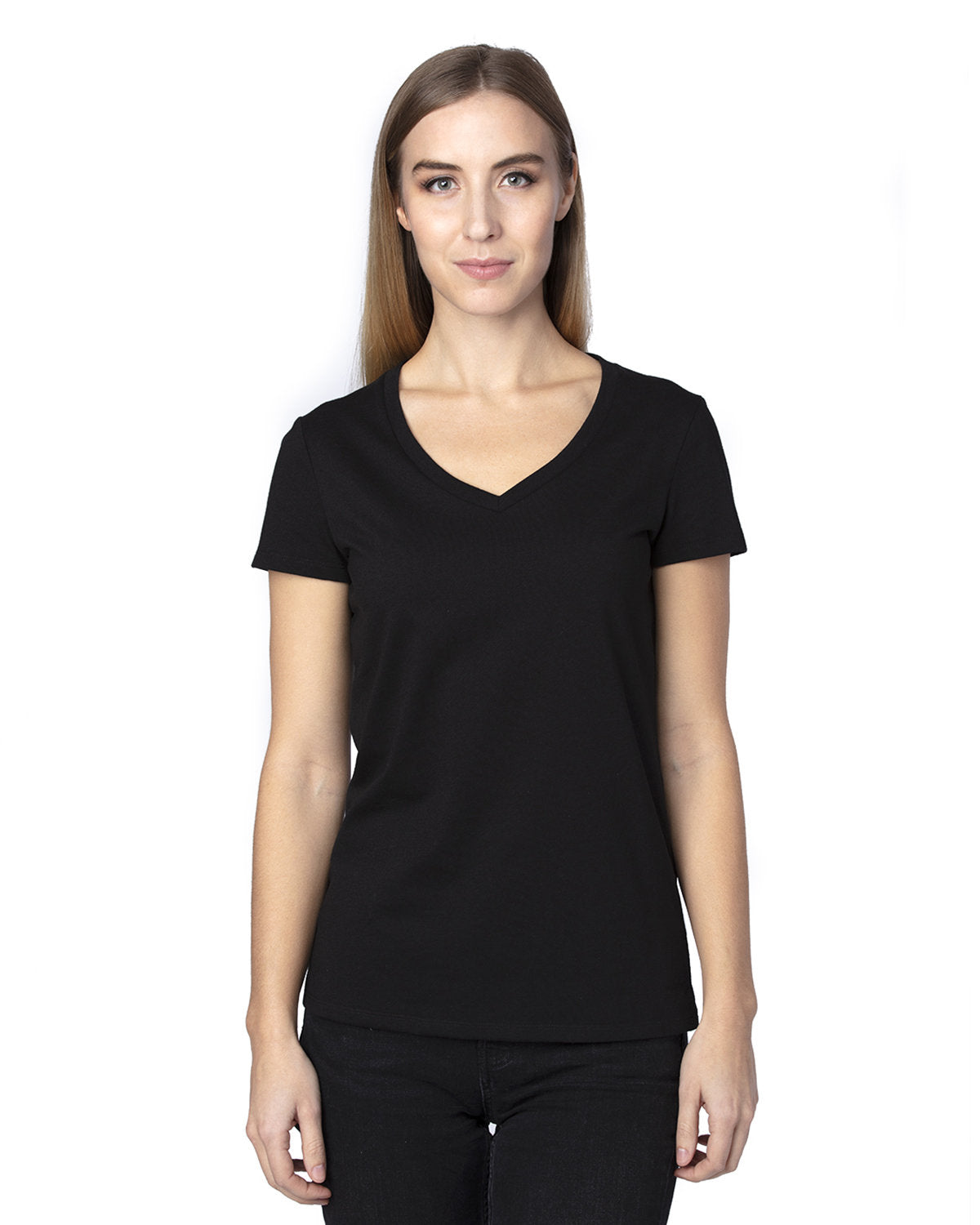 Threadfast Apparel Ladies' Ultimate CVC V-Neck T-Shirt Threadfast Apparel