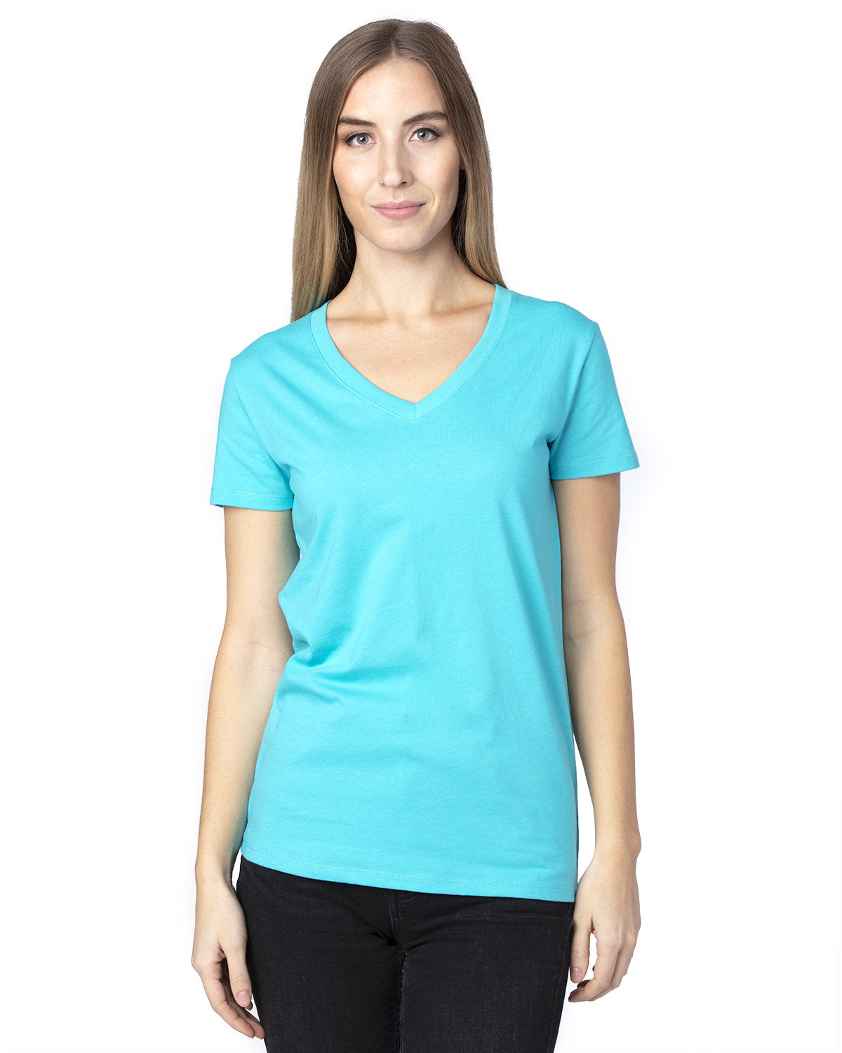 Threadfast Apparel Ladies' Ultimate CVC V-Neck T-Shirt Threadfast Apparel