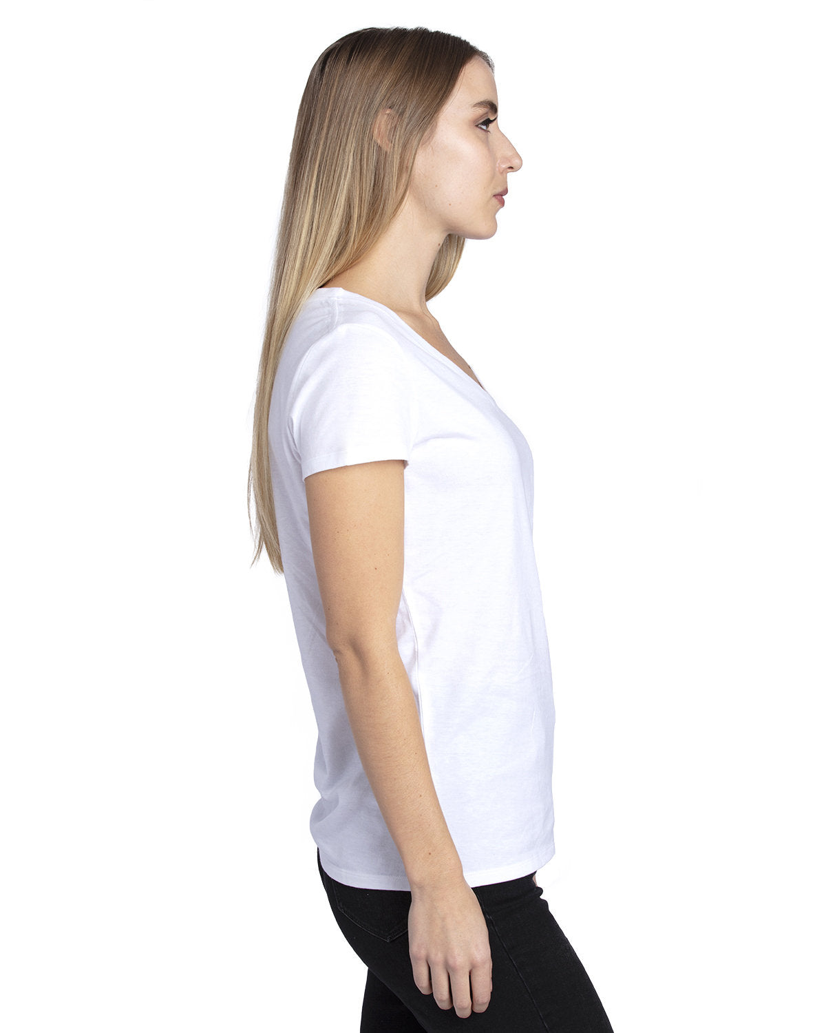 Threadfast Apparel Ladies' Ultimate CVC V-Neck T-Shirt Threadfast Apparel