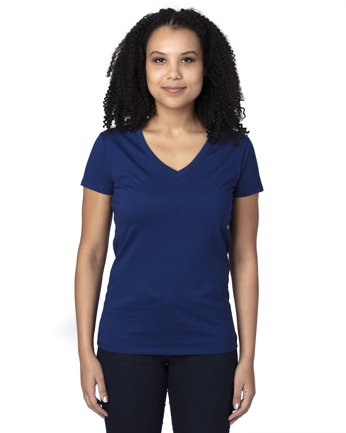 Threadfast Apparel Ladies' Ultimate CVC V-Neck T-Shirt Threadfast Apparel