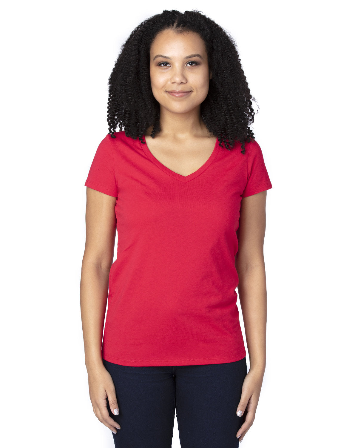 Threadfast Apparel Ladies' Ultimate CVC V-Neck T-Shirt Threadfast Apparel