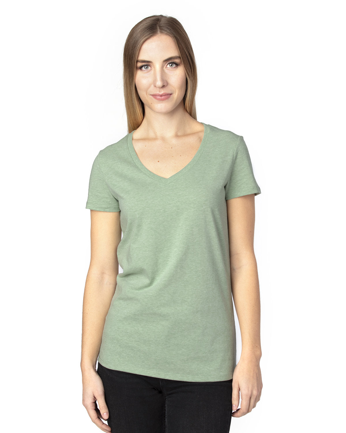Threadfast Apparel Ladies' Ultimate CVC V-Neck T-Shirt Threadfast Apparel