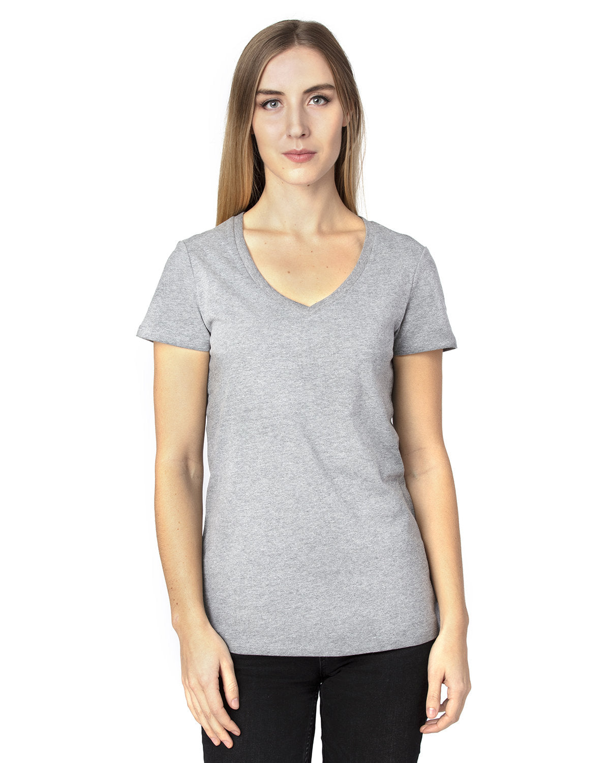 Threadfast Apparel Ladies' Ultimate CVC V-Neck T-Shirt Threadfast Apparel