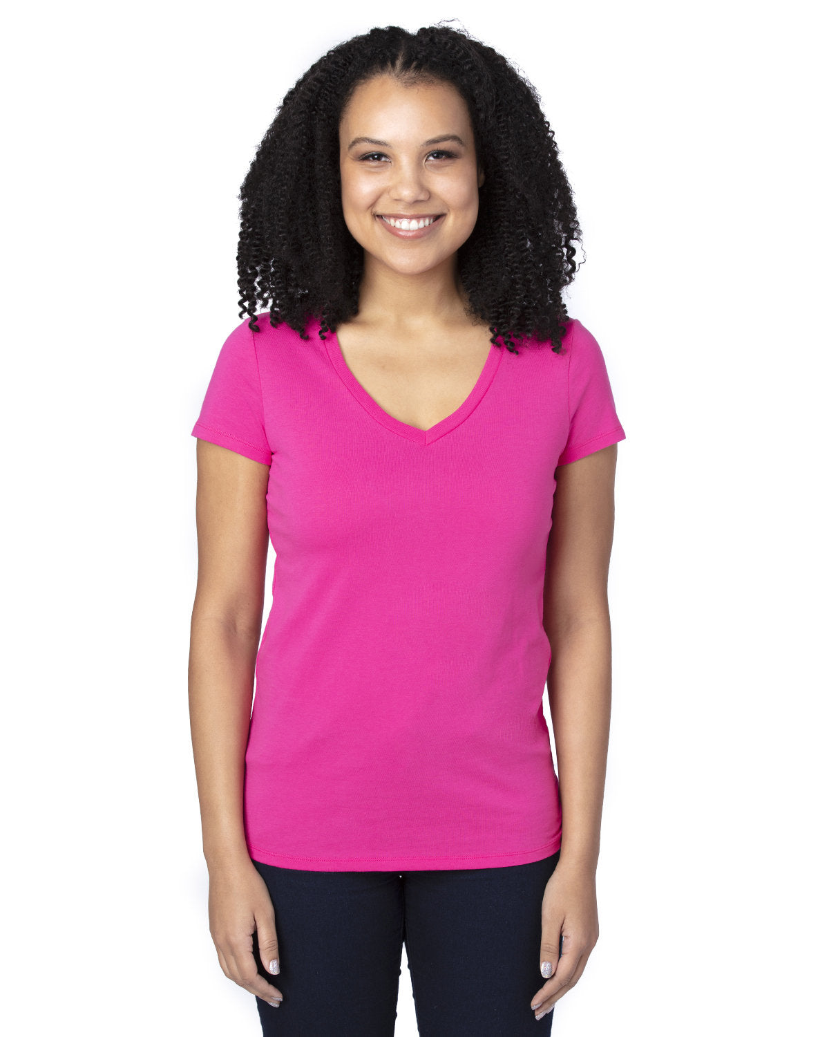 Threadfast Apparel Ladies' Ultimate CVC V-Neck T-Shirt Threadfast Apparel